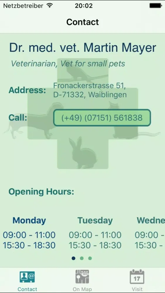 Dr. med. vet. Martin Mayer - Veterinarian, vet for small animals Screenshots