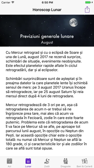 Capturas de tela do Horoscop Zilnic Urania