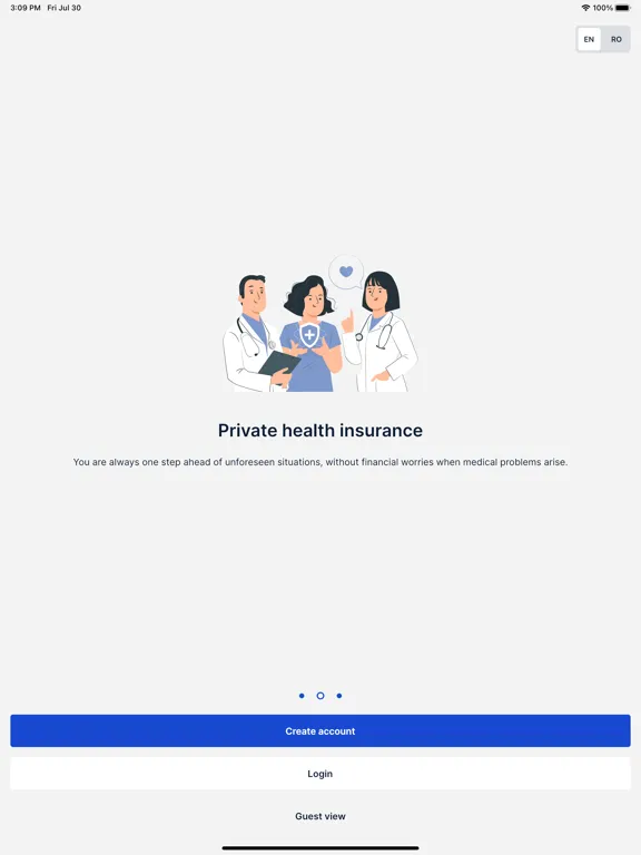 Ảnh chụp màn hình của Signal Care Assistant iPad 