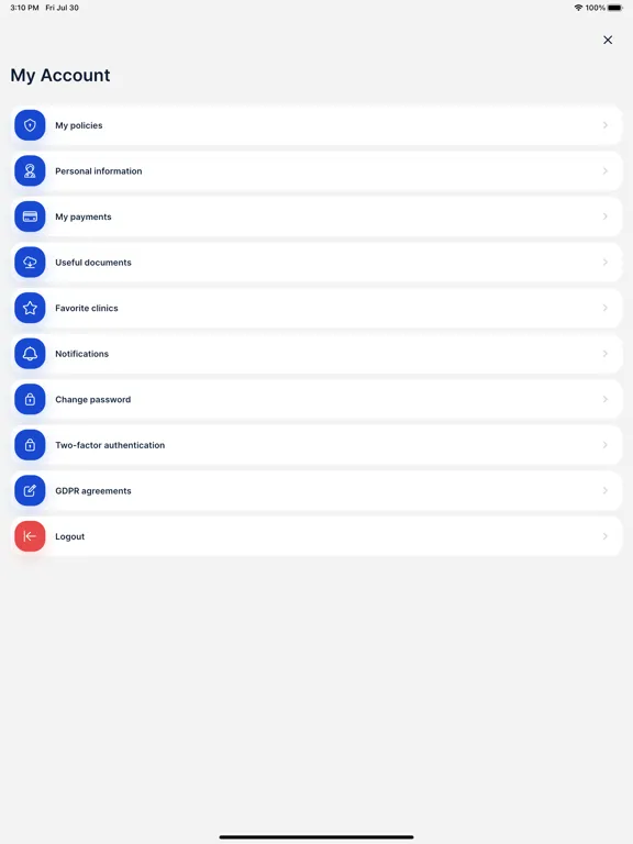 Ảnh chụp màn hình của Signal Care Assistant iPad 
