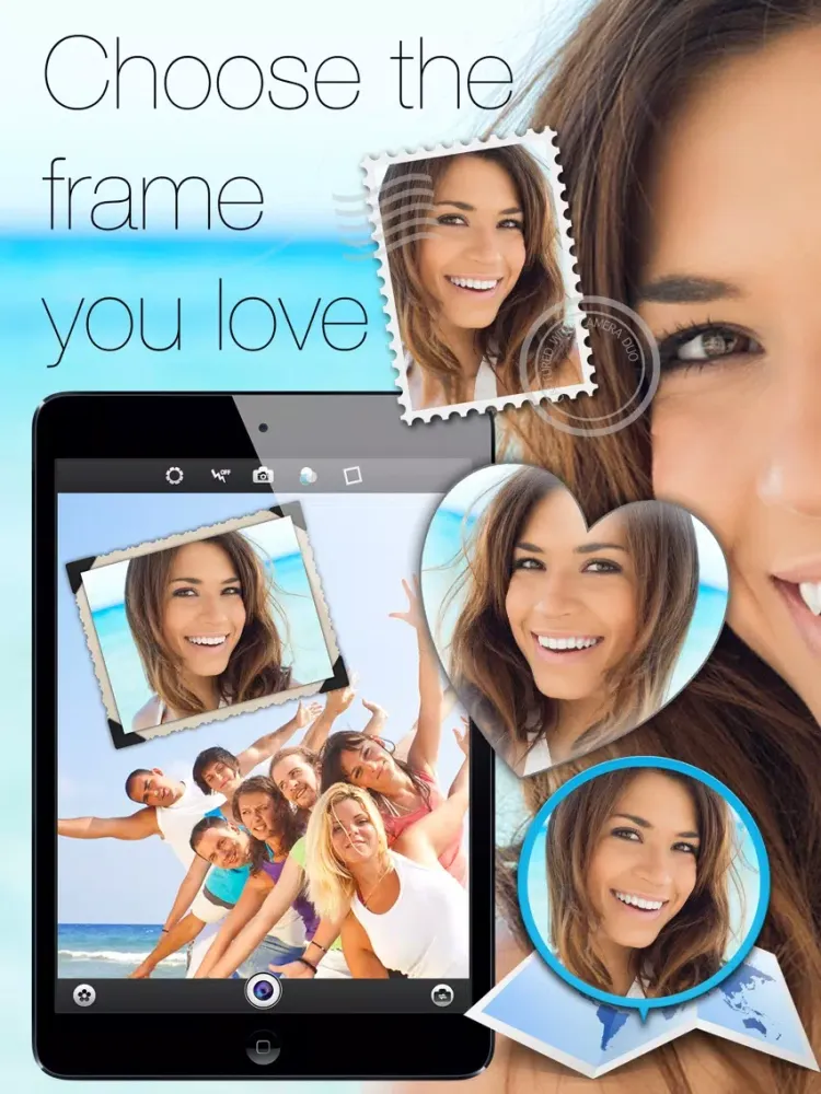 Camera Duo - Instant Dual Shot Pictures with Live Photo Filters iPad  स्क्रीनशॉट