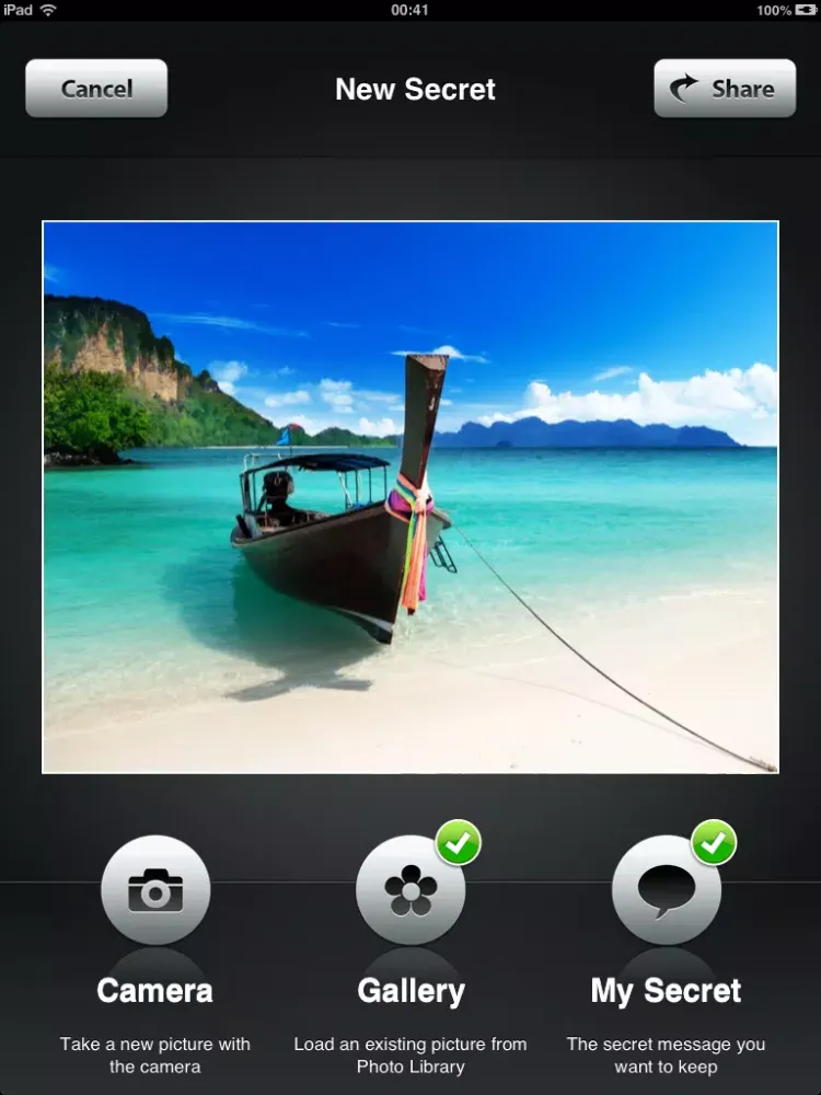 تصاویر Photo Reveal - Encrypted secret text and audio messages hidden in images iPad 