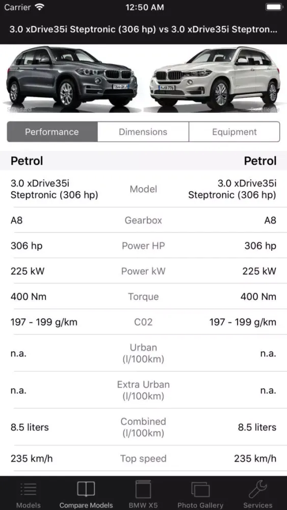 Tangkapan layar CarSpecs BMW X5 F15 2015