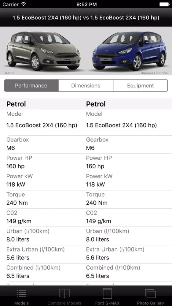 Capturas de tela do Specs for Ford S-MAX 2015 edition