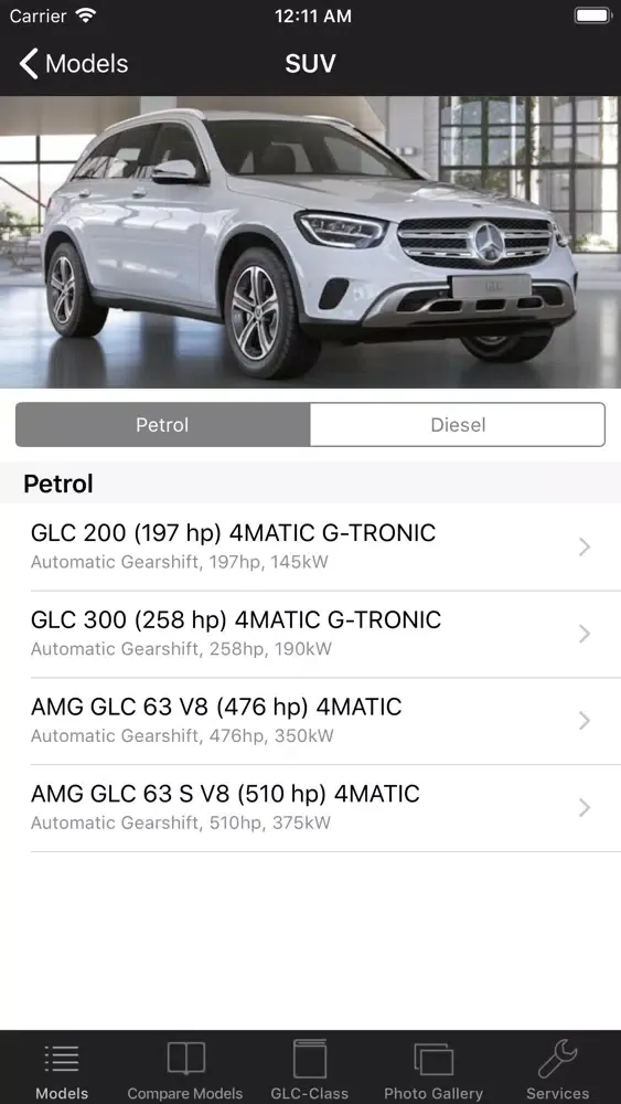 Specs for MBZ GLC-Class 2019 سکرین شاٹس
