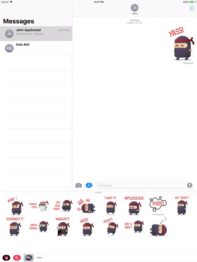 Tangkapan layar Ninja Dojo Stickers iPad 