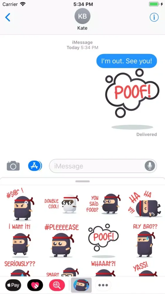 Tangkapan layar Ninja Dojo Stickers
