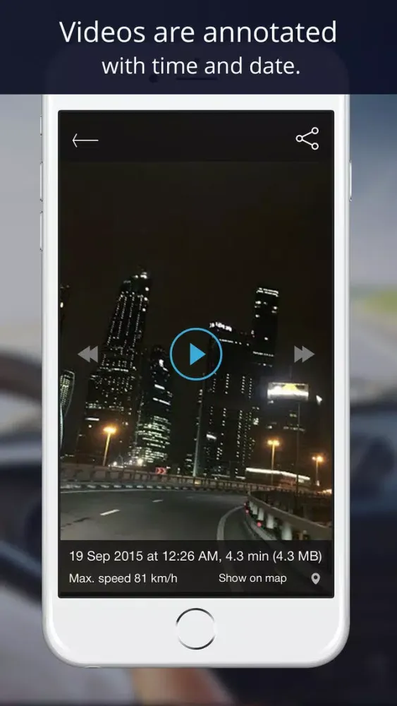 ภาพหน้าจอของ Road watcher: dash camera, car video recorder.