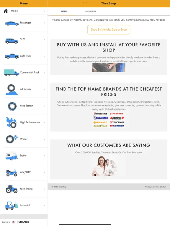 تصاویر Tires Shop: Buy New Tires iPad 