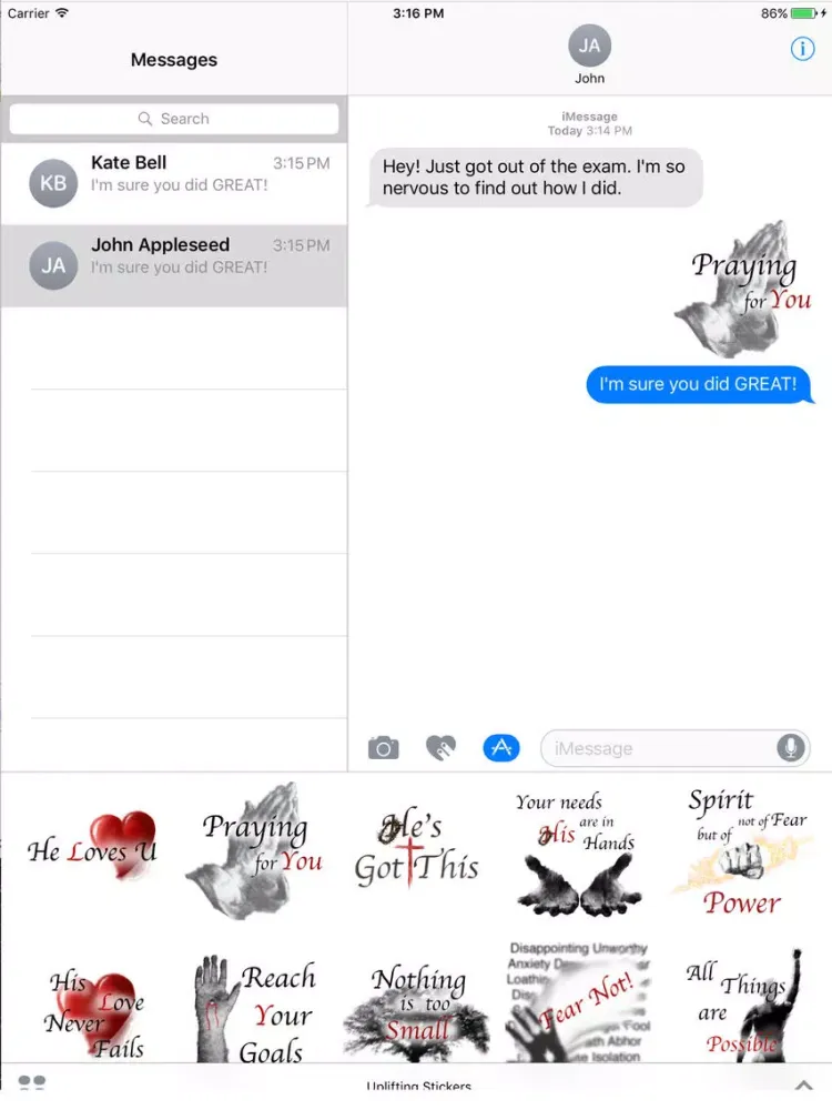 Capturas de pantalla de Uplifting Stickers iPad 