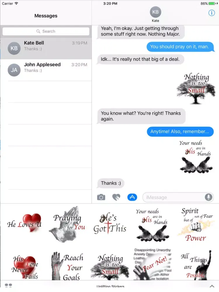 Capturas de pantalla de Uplifting Stickers iPad 