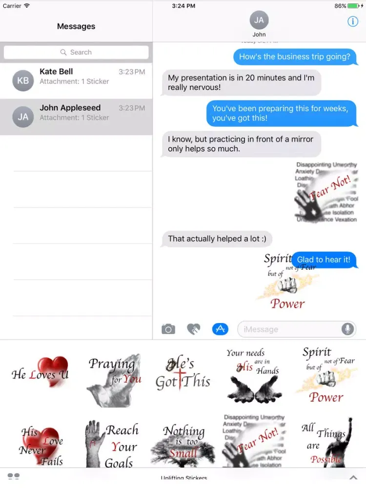 Capturas de pantalla de Uplifting Stickers iPad 