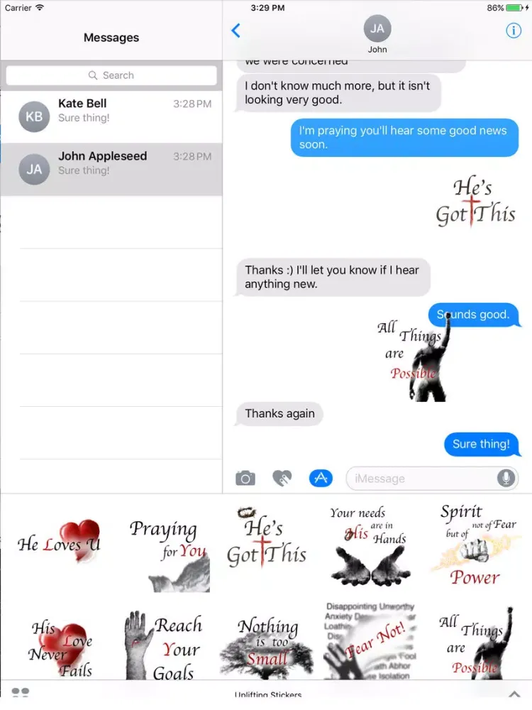 Capturas de pantalla de Uplifting Stickers iPad 