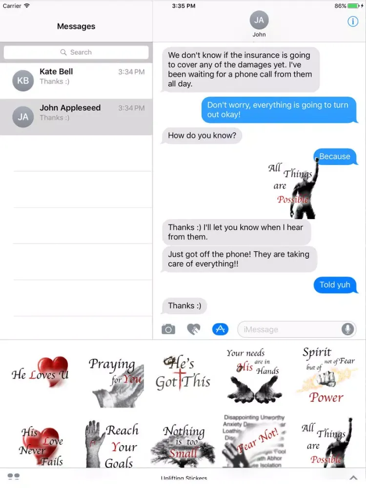 Capturas de pantalla de Uplifting Stickers iPad 