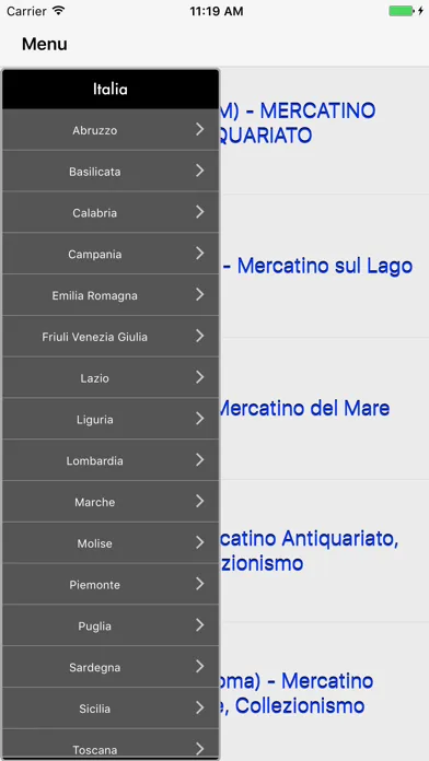 Capturas de tela do mercatini