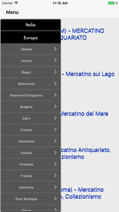 Capturas de tela do mercatini