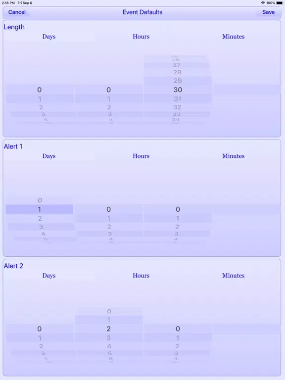 Calendar Counter iPad  Screenshots