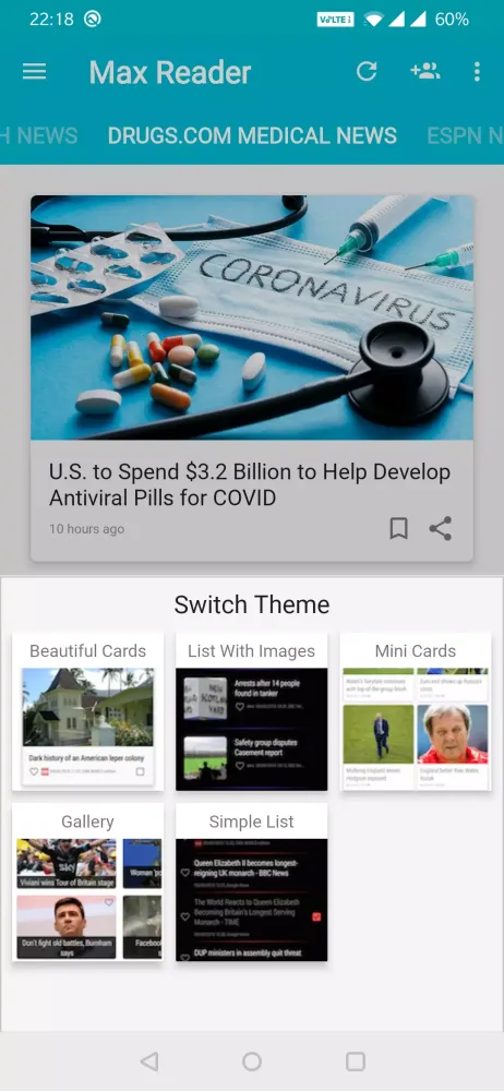 Capturas de pantalla de Worlds News | Max Reader App
