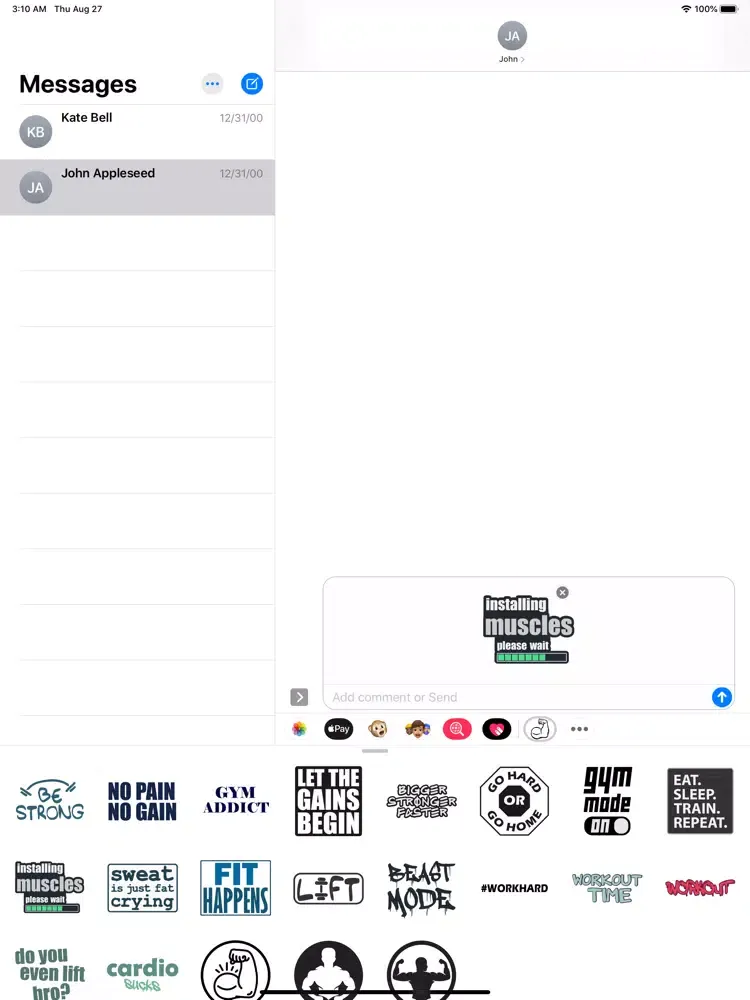 Workout Stickers iPad  スクリーンショット