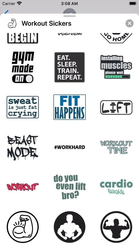 Workout Stickers スクリーンショット