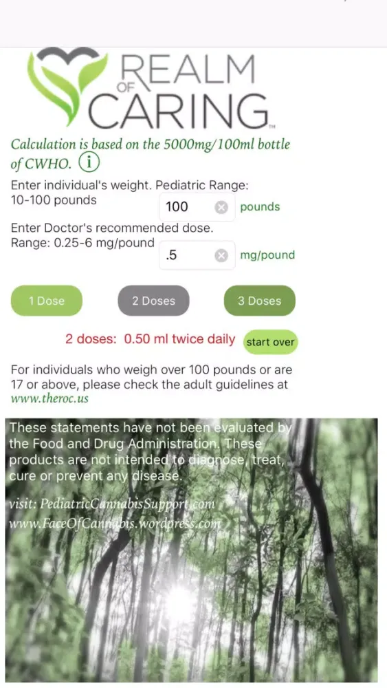 Realm of Caring CWHO Calculator for iPhone स्क्रीनशॉट