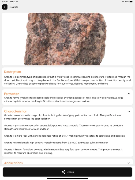 Rock Identifier, Dimond Finder iPad 应用截图