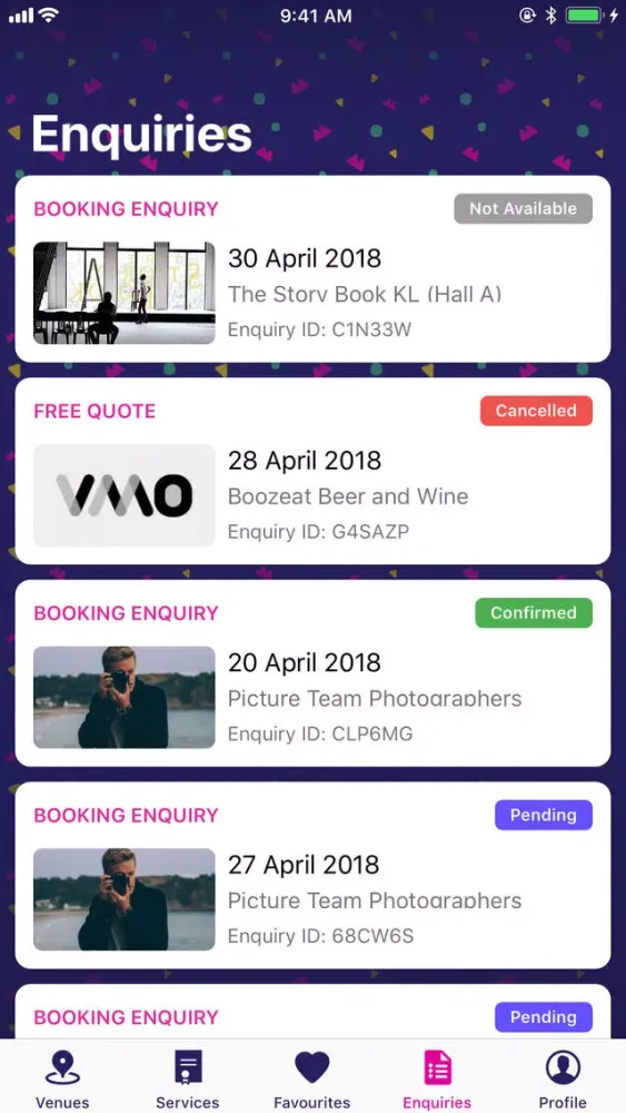 VMO - Book Event Spaces Screenshots