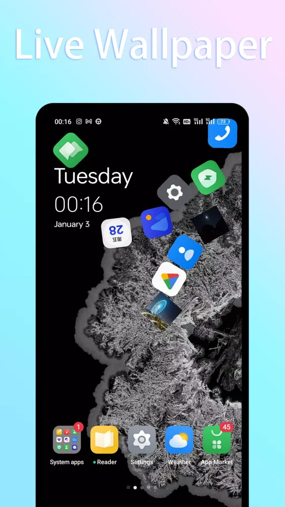 Capturas de tela do Rolling Icons Live Wallpaper