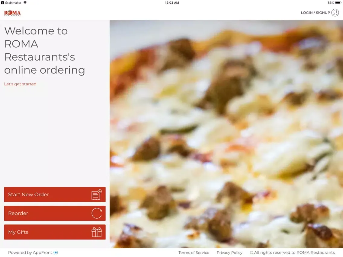 ROMA Restaurants iPad 应用截图