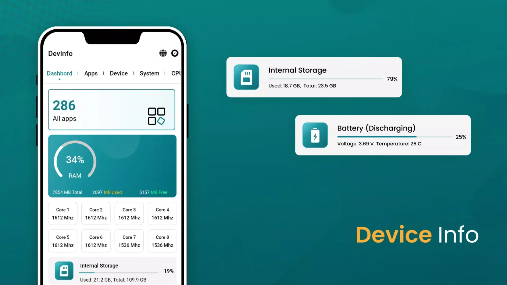 Device Info View: Phone Info應用截圖