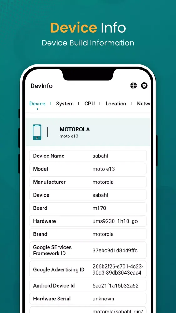 Device Info View: Phone Info應用截圖