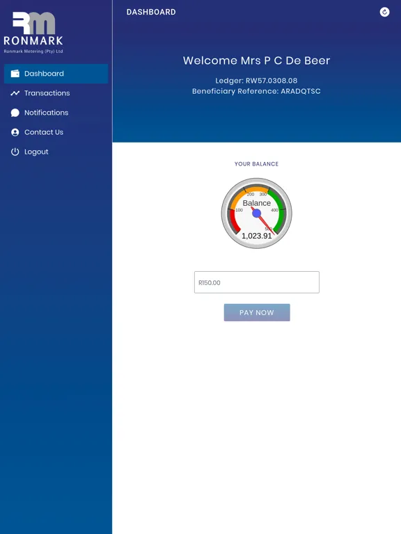 Zrzuty ekranu Ronmark Metering iPad 
