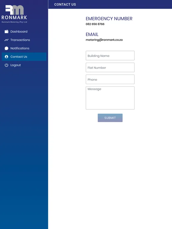 Zrzuty ekranu Ronmark Metering iPad 