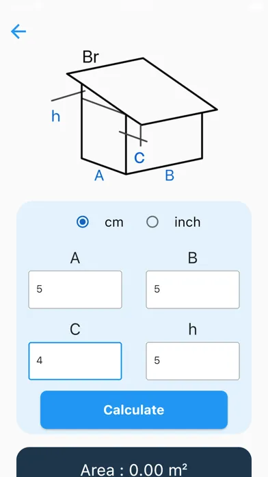 Ảnh chụp màn hình của Roof Surface Calculator