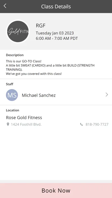ภาพหน้าจอของ Rose Gold Fitness