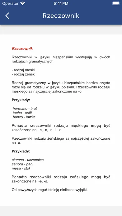Tangkapan layar Rozmówki polsko-hiszpańskie