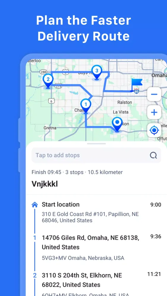 تصاویر Multi Stop Route Planner App