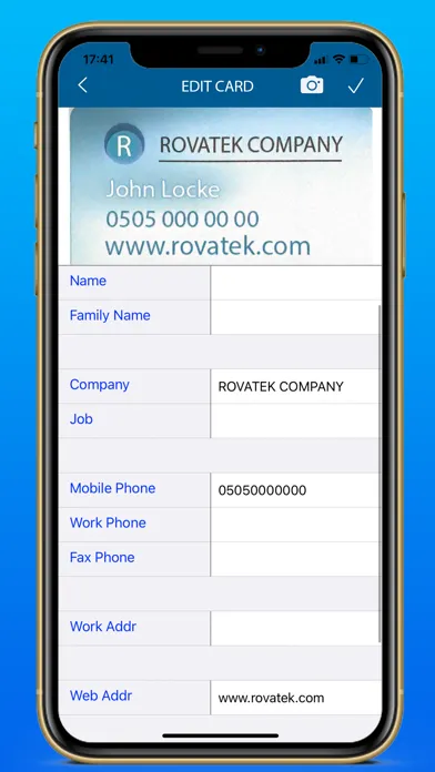 Captures d'écran de Card Contacts