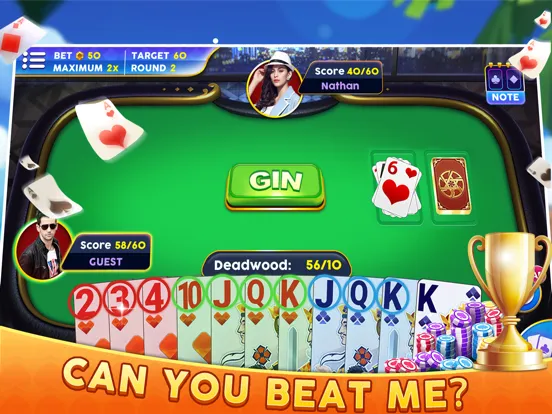 Royale Gin Rummy iPad  स्क्रीनशॉट