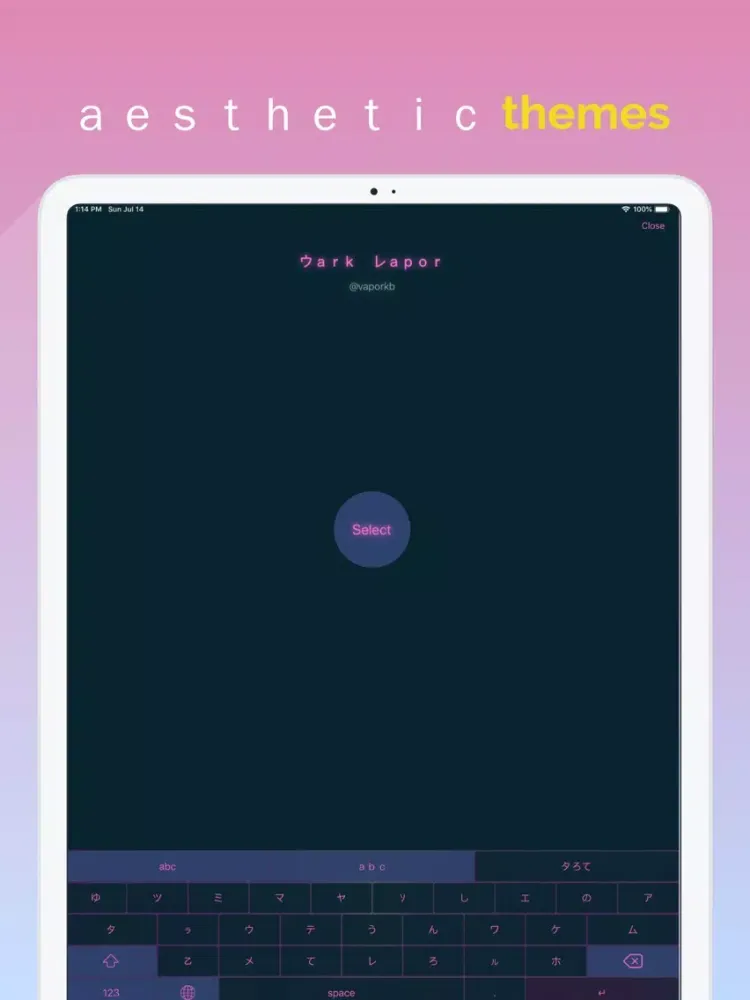 Tangkapan skrin Vapor: Aesthetic Keyboard iPad 