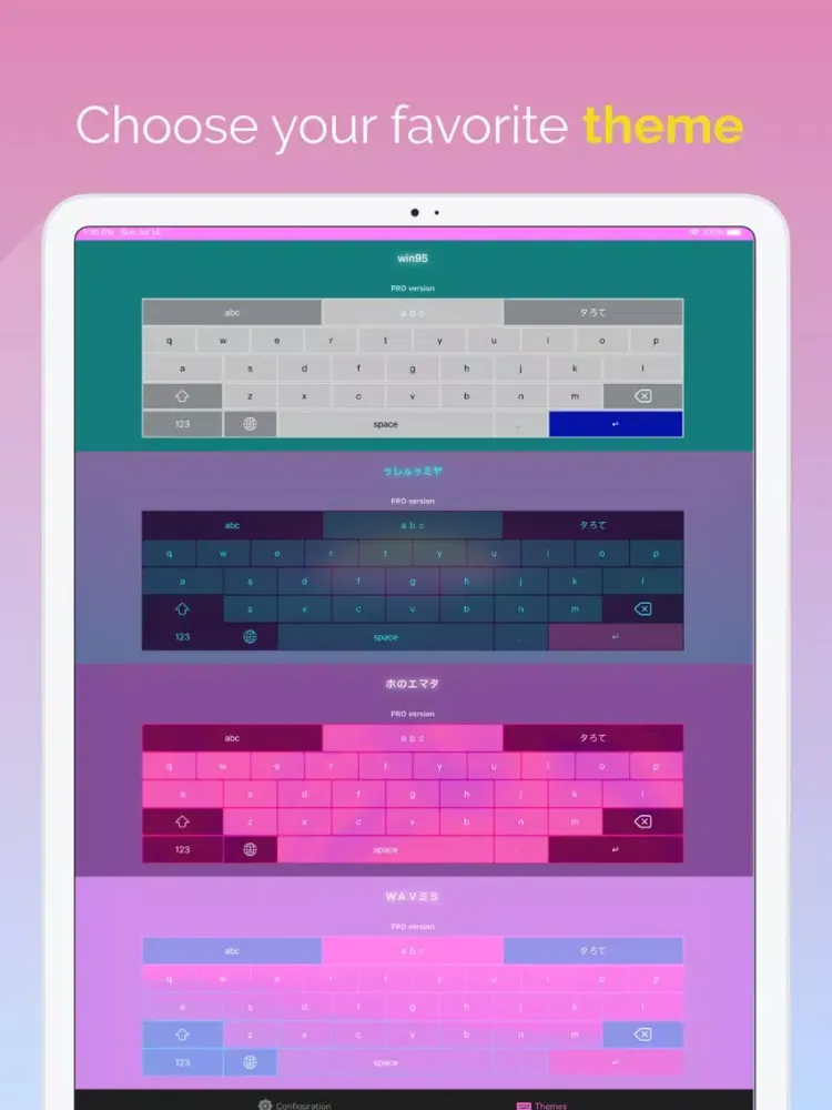 Tangkapan skrin Vapor: Aesthetic Keyboard iPad 