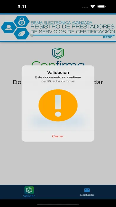 Ảnh chụp màn hình của Confirma