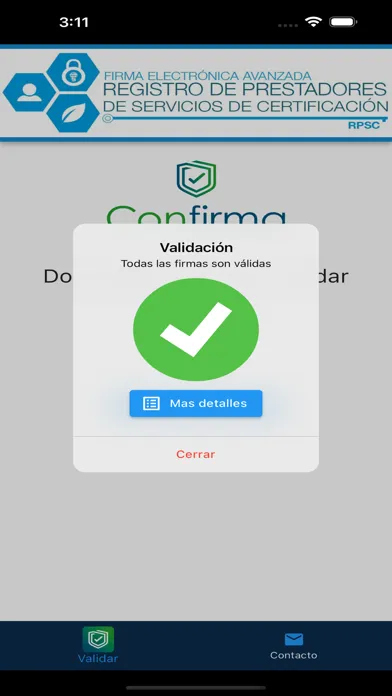 Ảnh chụp màn hình của Confirma