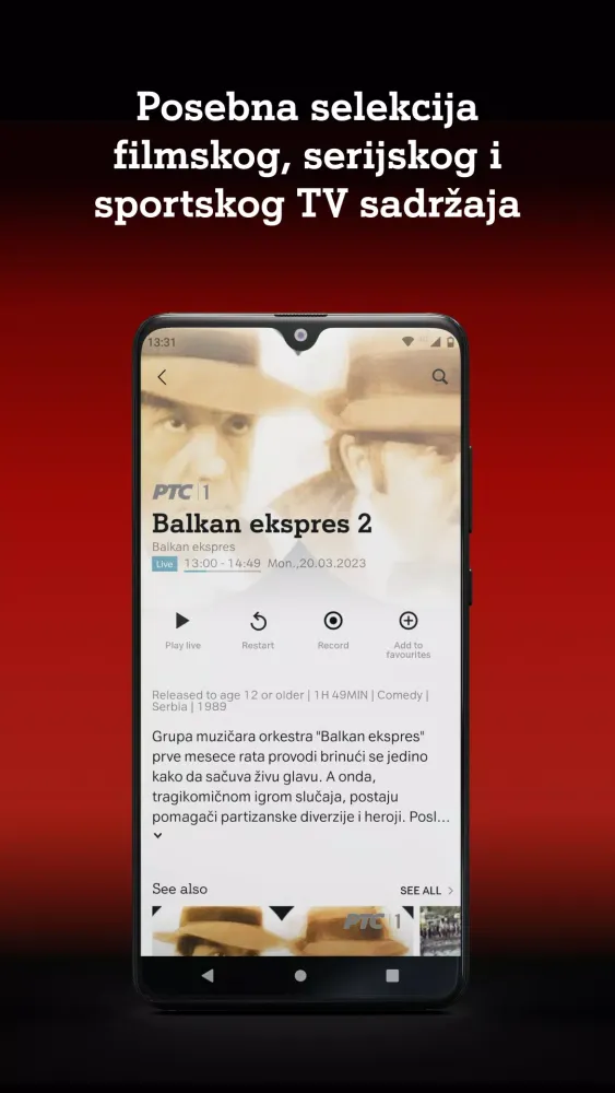 Captures d'écran de Xplore TV Srbija