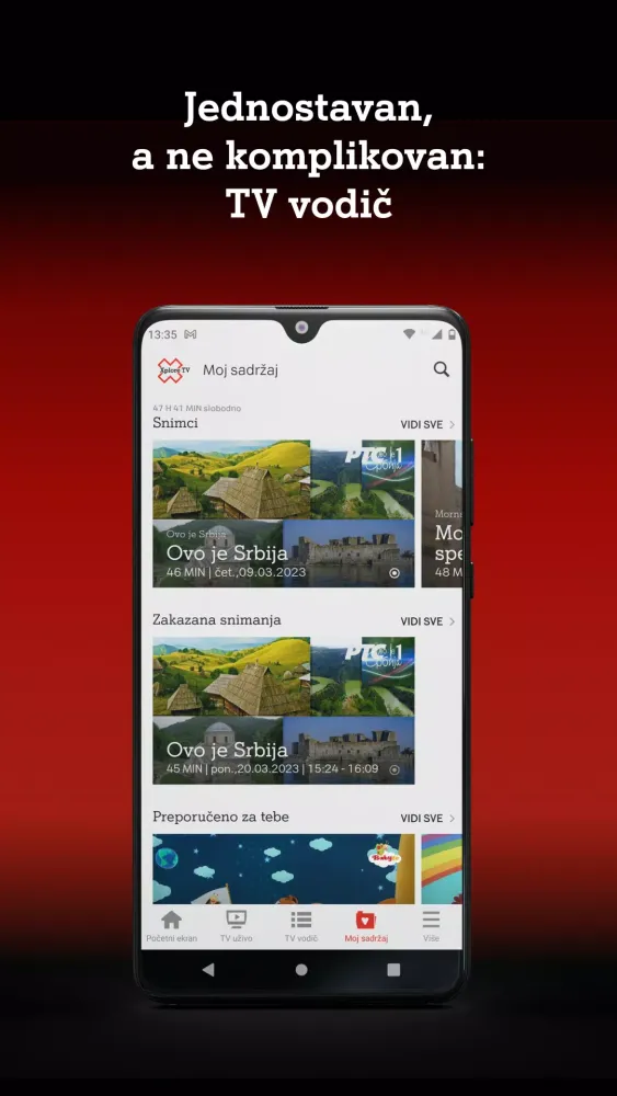 Captures d'écran de Xplore TV Srbija