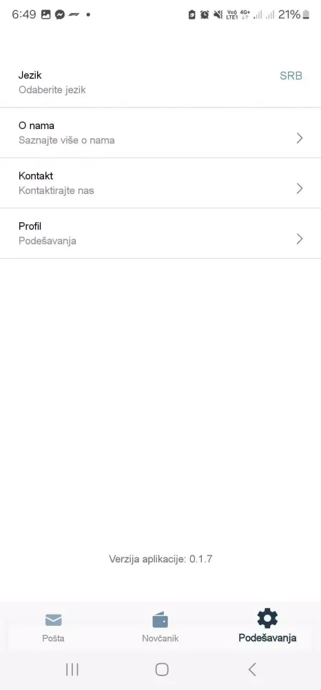 Screenshot di Pošta Srbije