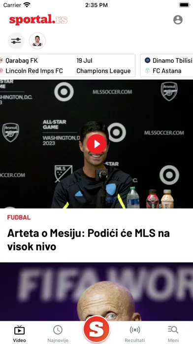 Tangkapan skrin Sportal Srbija