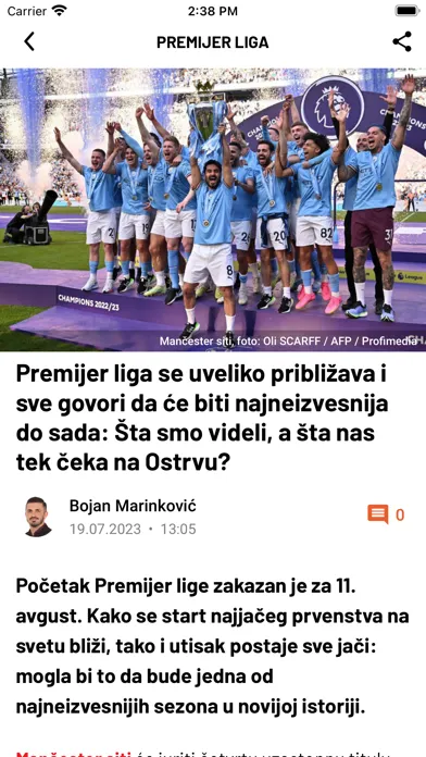 Tangkapan skrin Sportal Srbija