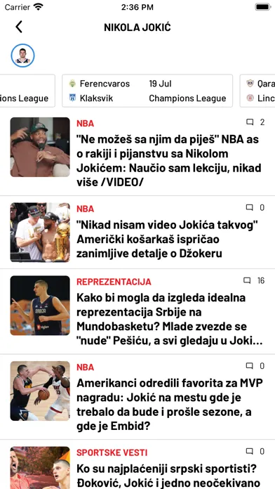 Tangkapan skrin Sportal Srbija