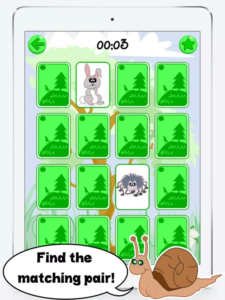 Forest Animals Matching Game for Kids and Toddlers iPad 应用截图